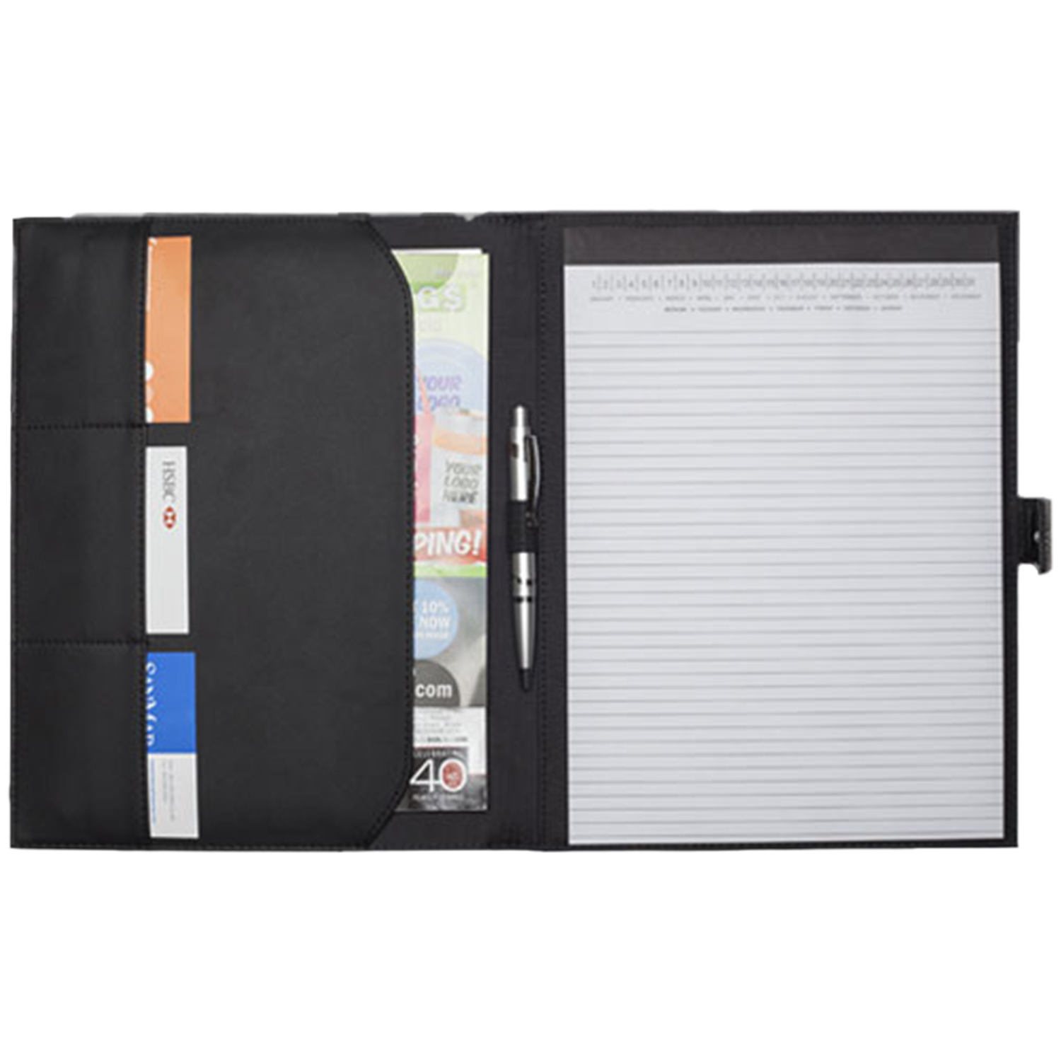 White Stitched PU Leather Portfolios 2