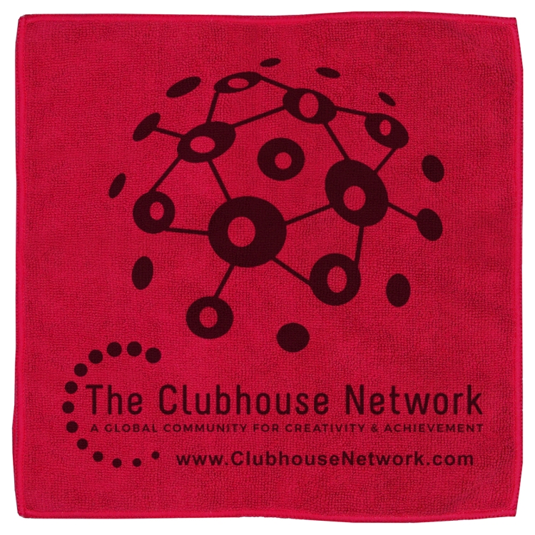 "LILY" Recycled RPET 300GSM Heavy Duty Microfiber Electronics, Rally or Sports Towel - 12" W X 12" H 3