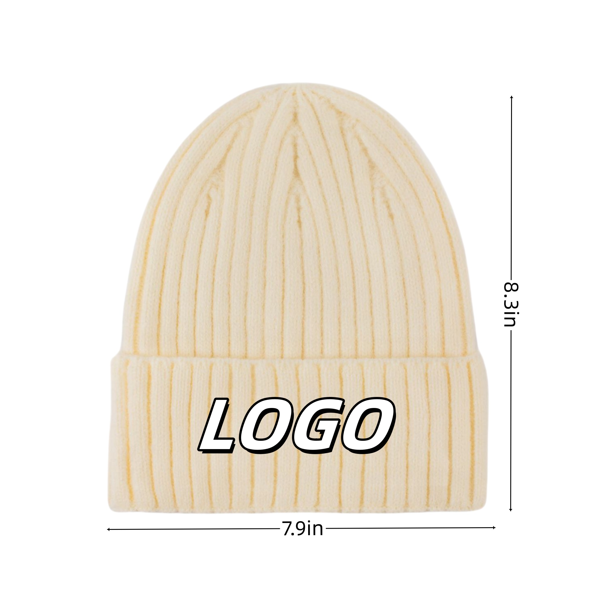 Full Color Knit Beanie Hat 2