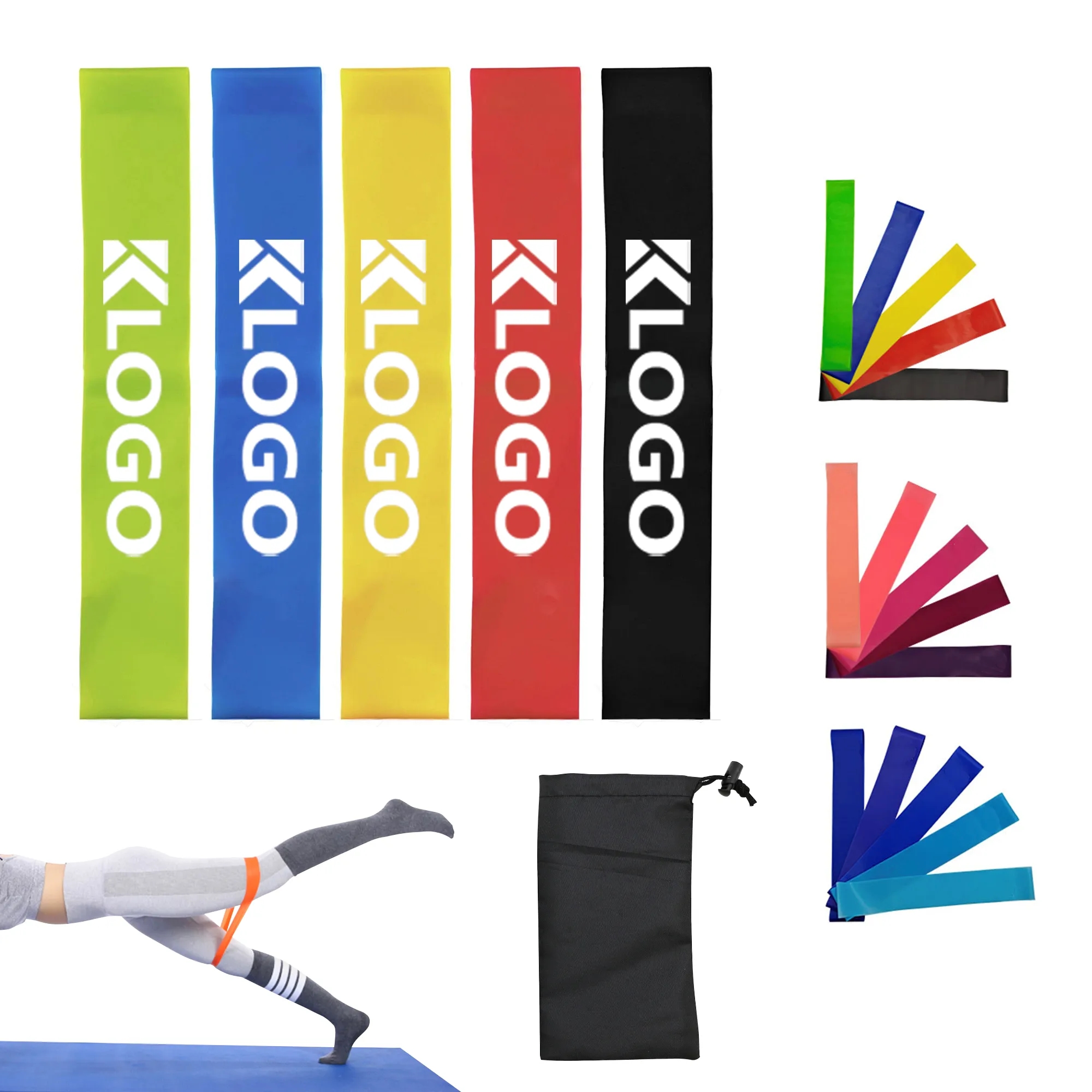 5 Resistance Loop Exercise Band Set with Carry Bag 5