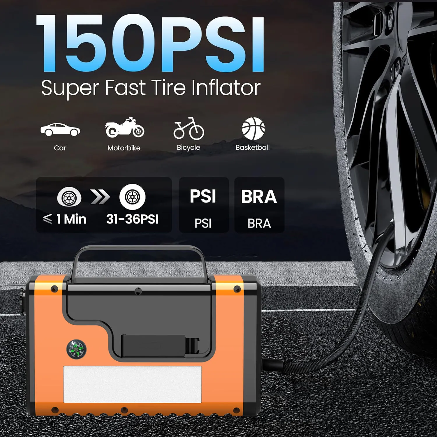 8-in-1 Portable Jump Starter/Air Compressor/Blower/Vacuum 5