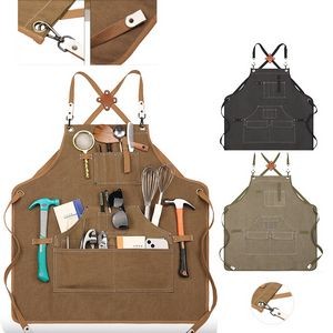 Cotton Canvas Cross Back Heavy Duty Adjustable Work Apron 1