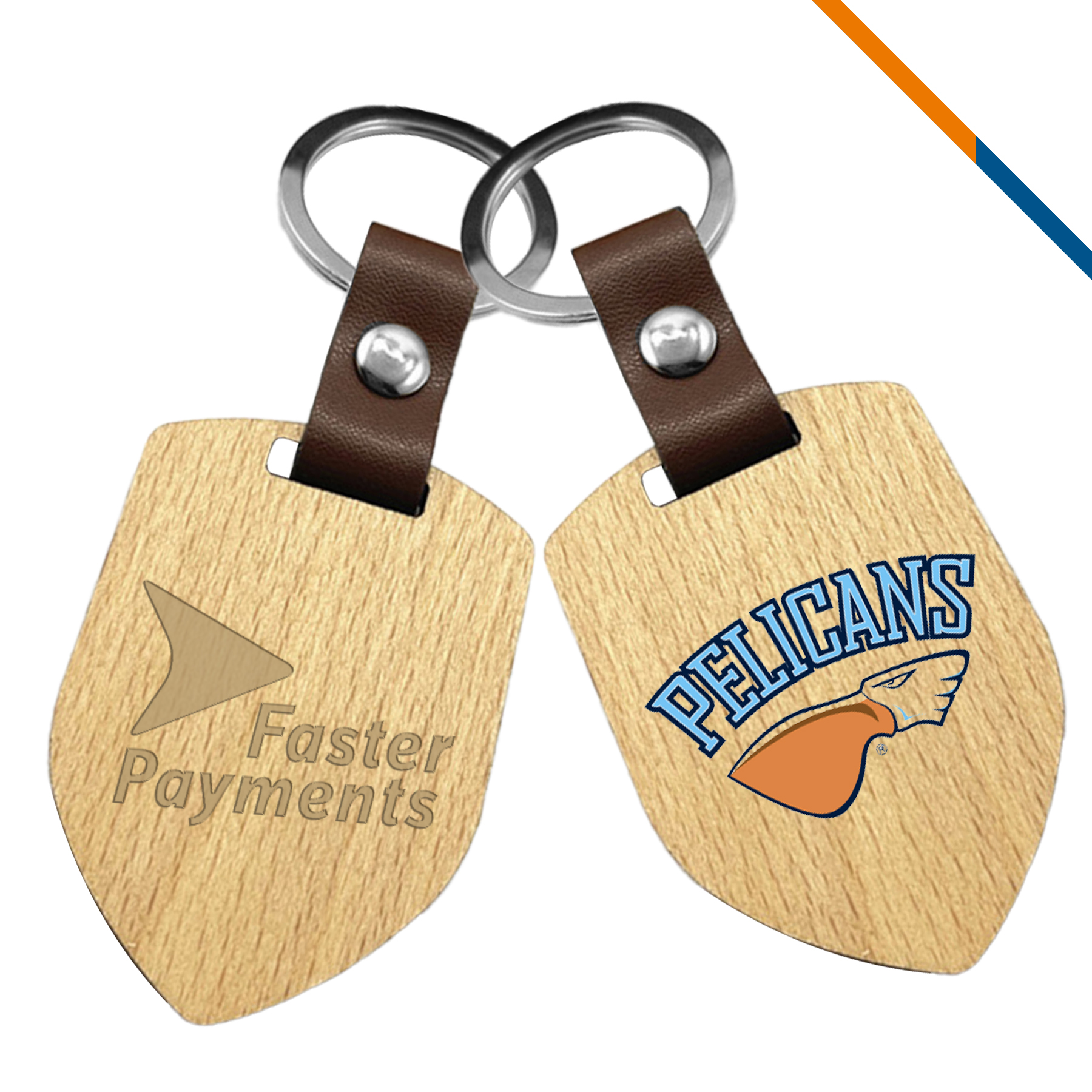 Wooden Shield Keychain 2