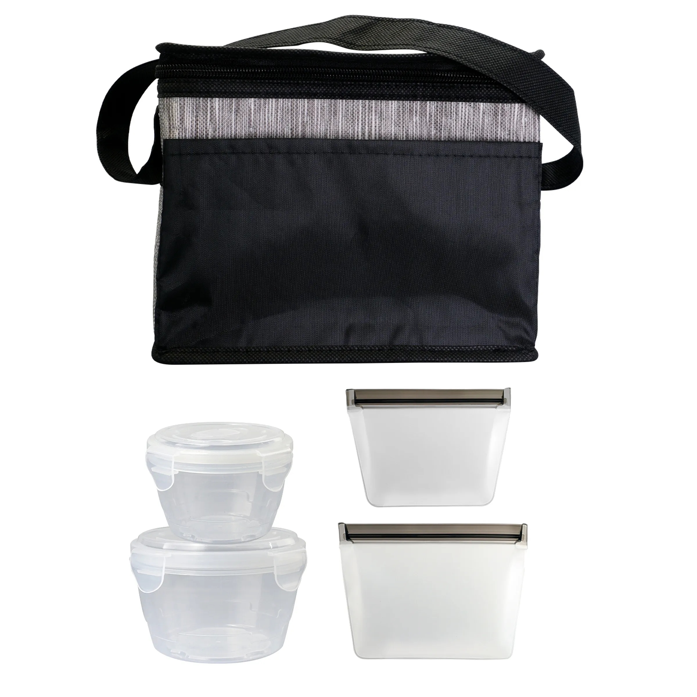Black Graph Nested Bagged Lunch Set 9