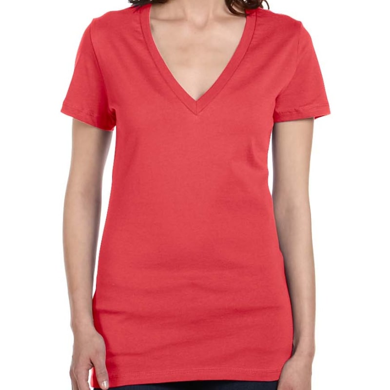 Bella Ladies Jersey Short-Sleeve Deep V-Neck T-Shirt 29