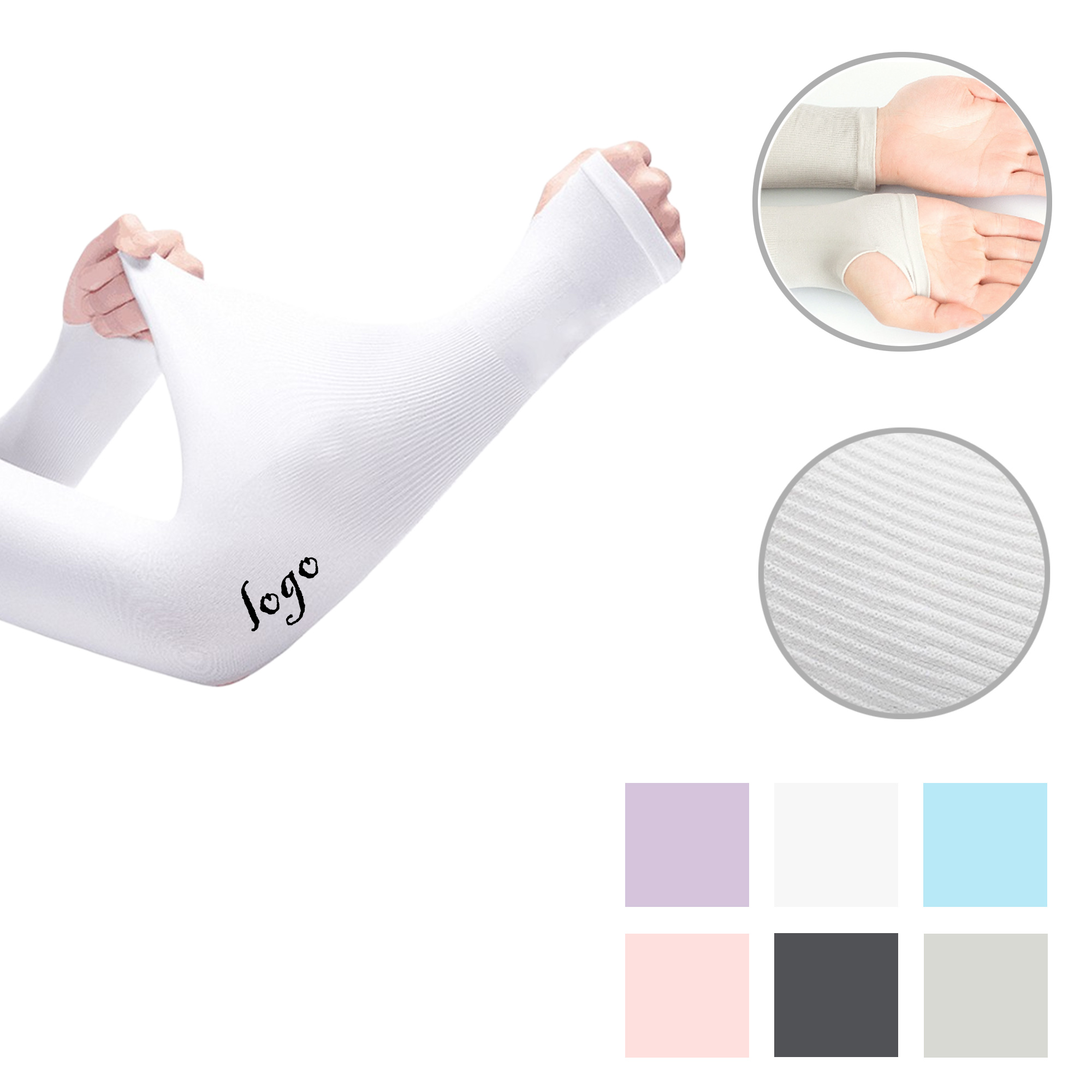 MOQ25 22g Ice Silk Sun Protection Arm Sleeves 10
