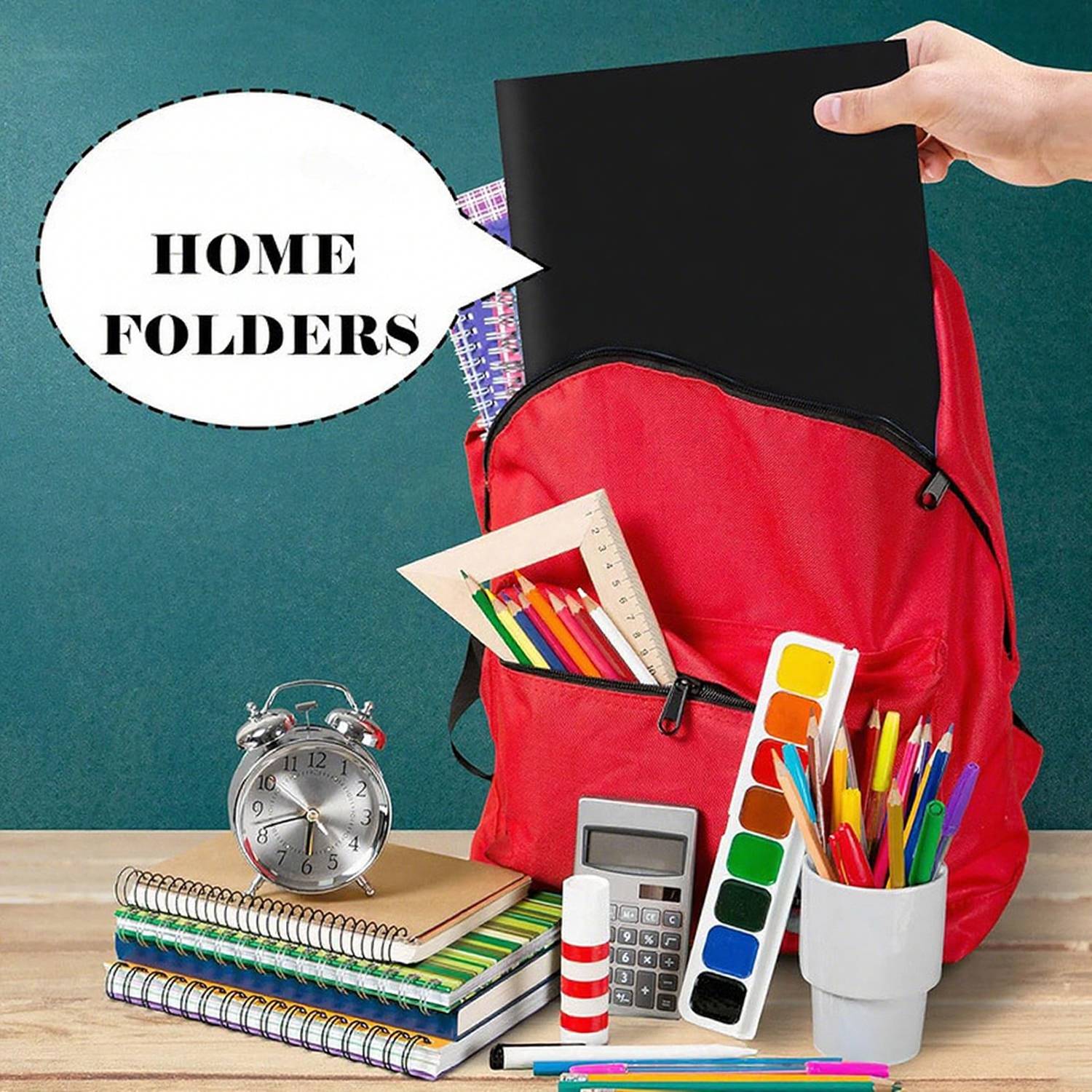 3-Pocket Tri-Fold Plastic Folder w/ Card Holder 15
