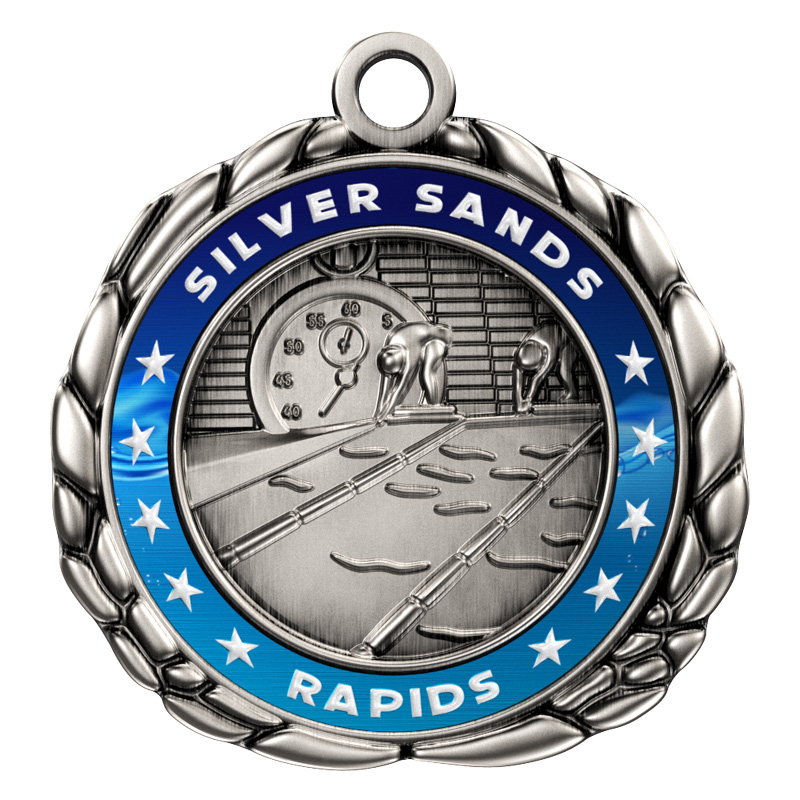 Express Vibraprint™ Swimming Quali-Craft Medallion (2-1/2") 2