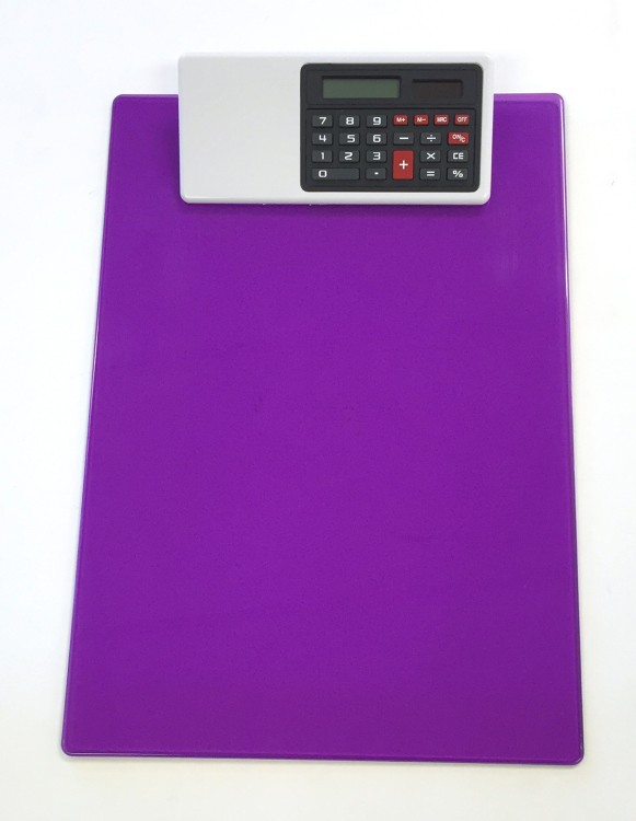 Letter Size Clipboard w/Dual Power Calculator Clip 45