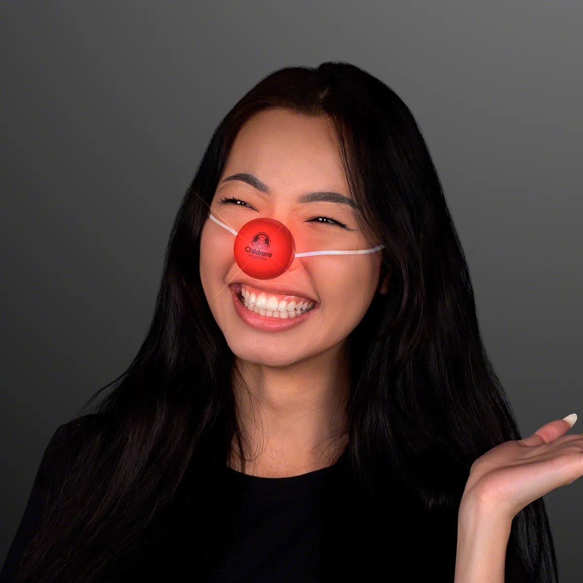 Light Up Red Clown Nose with Blinking LEDs 2