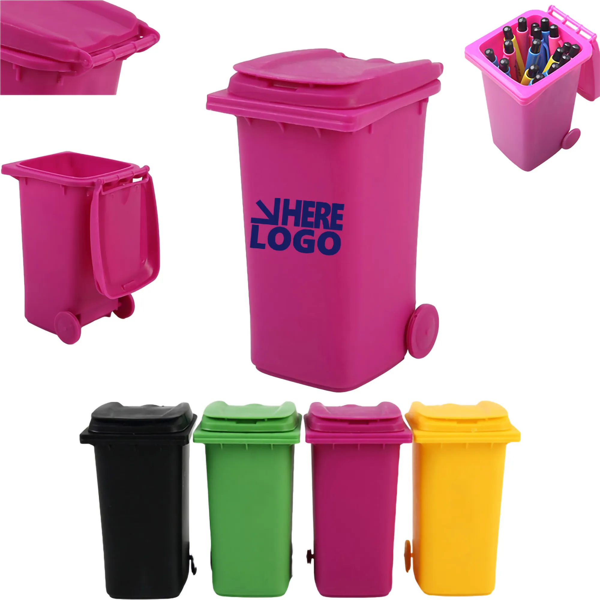 MOQ 20pcs Mini Curbside Garbage Trash Bin Pen Holder 1