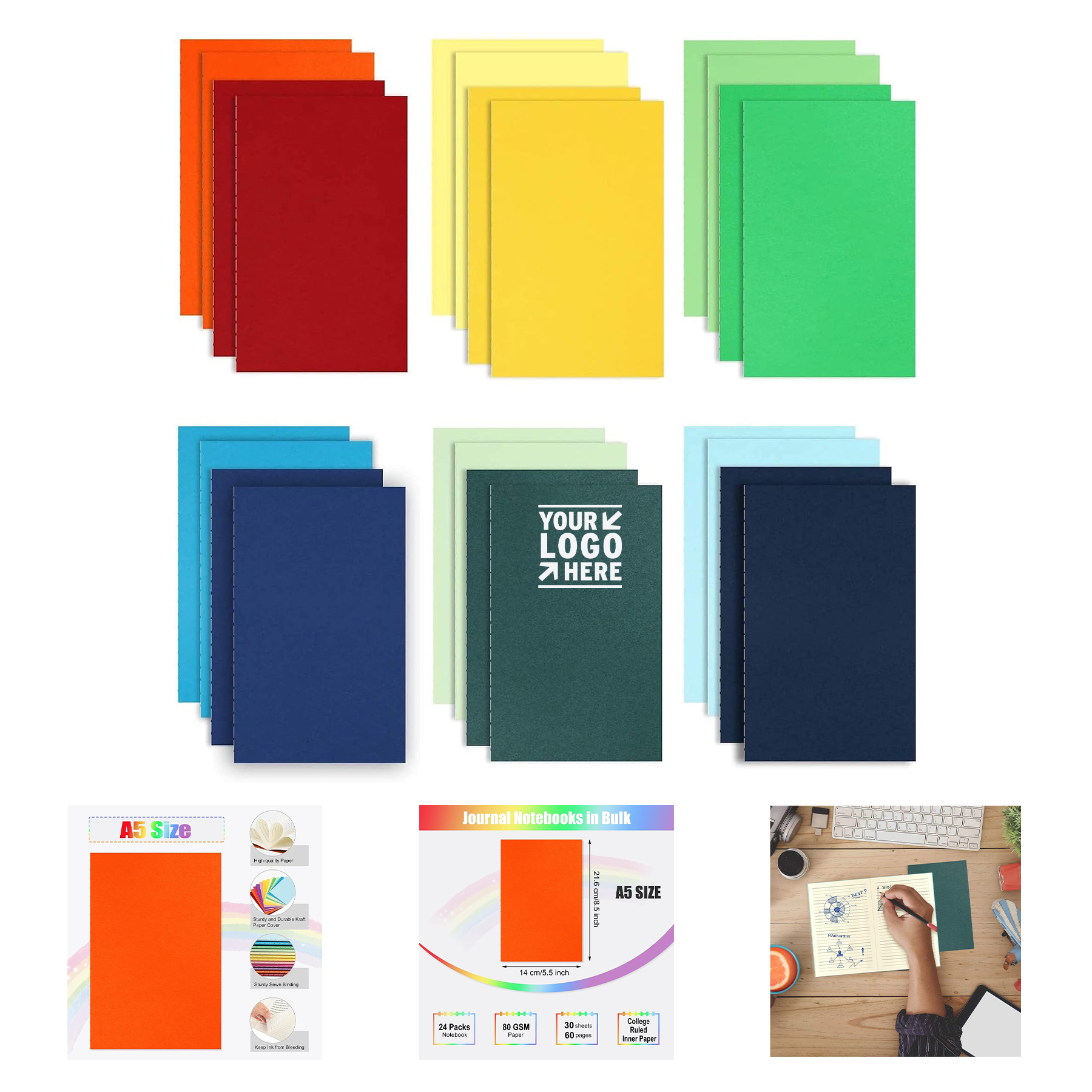 5.5" x 8.5" 30 Sheets Ruled Lined Journal 1