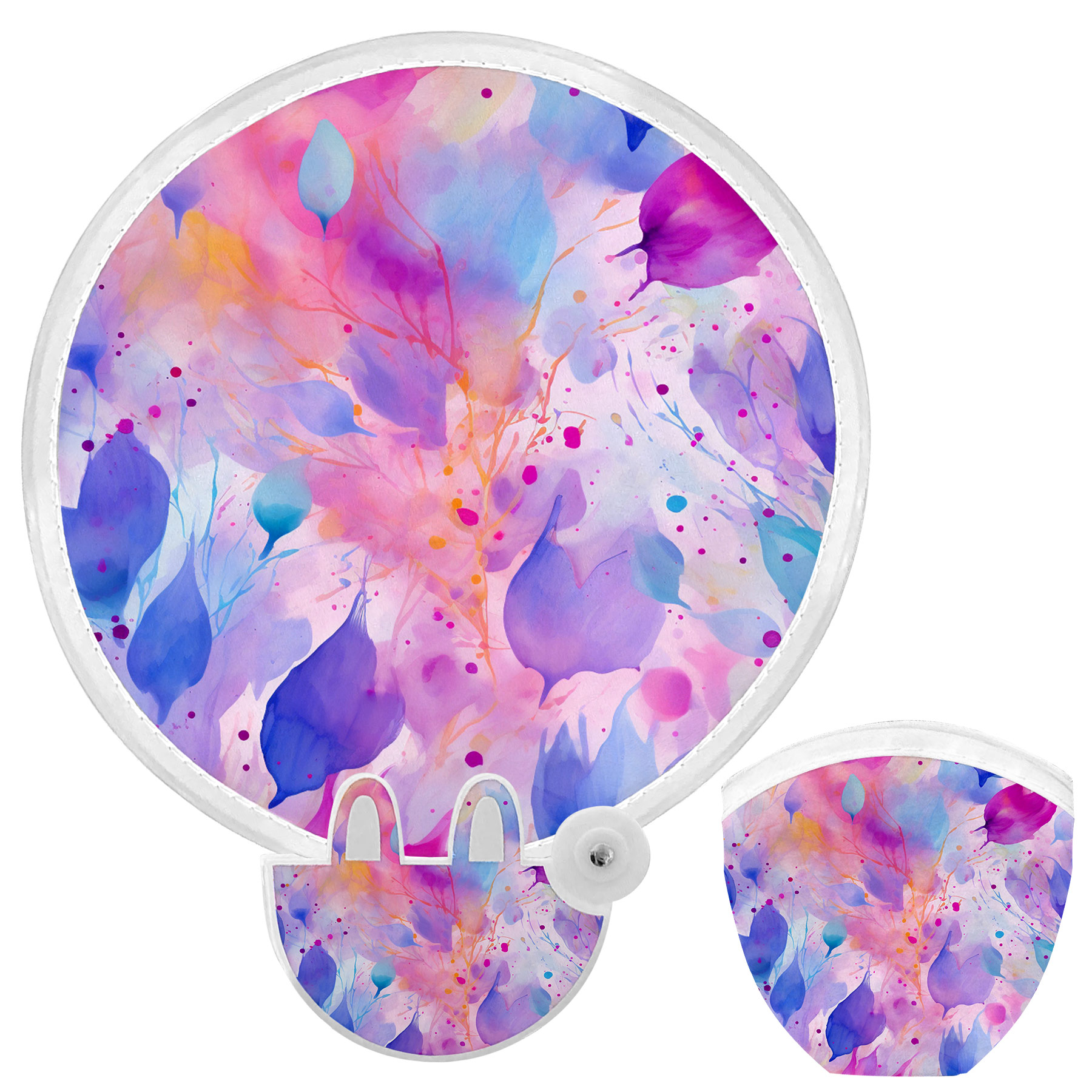 Polyester Folding Fan with Pouch 16