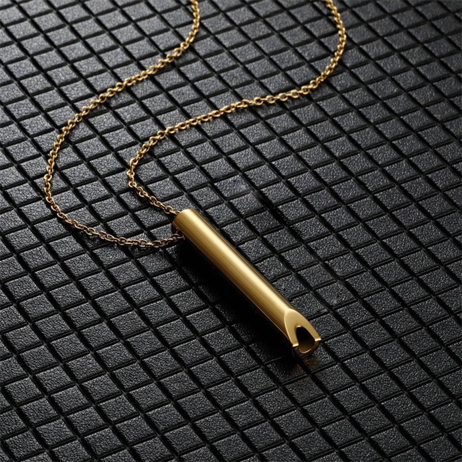 Stainless Steel Meditation Whistle Necklace 6