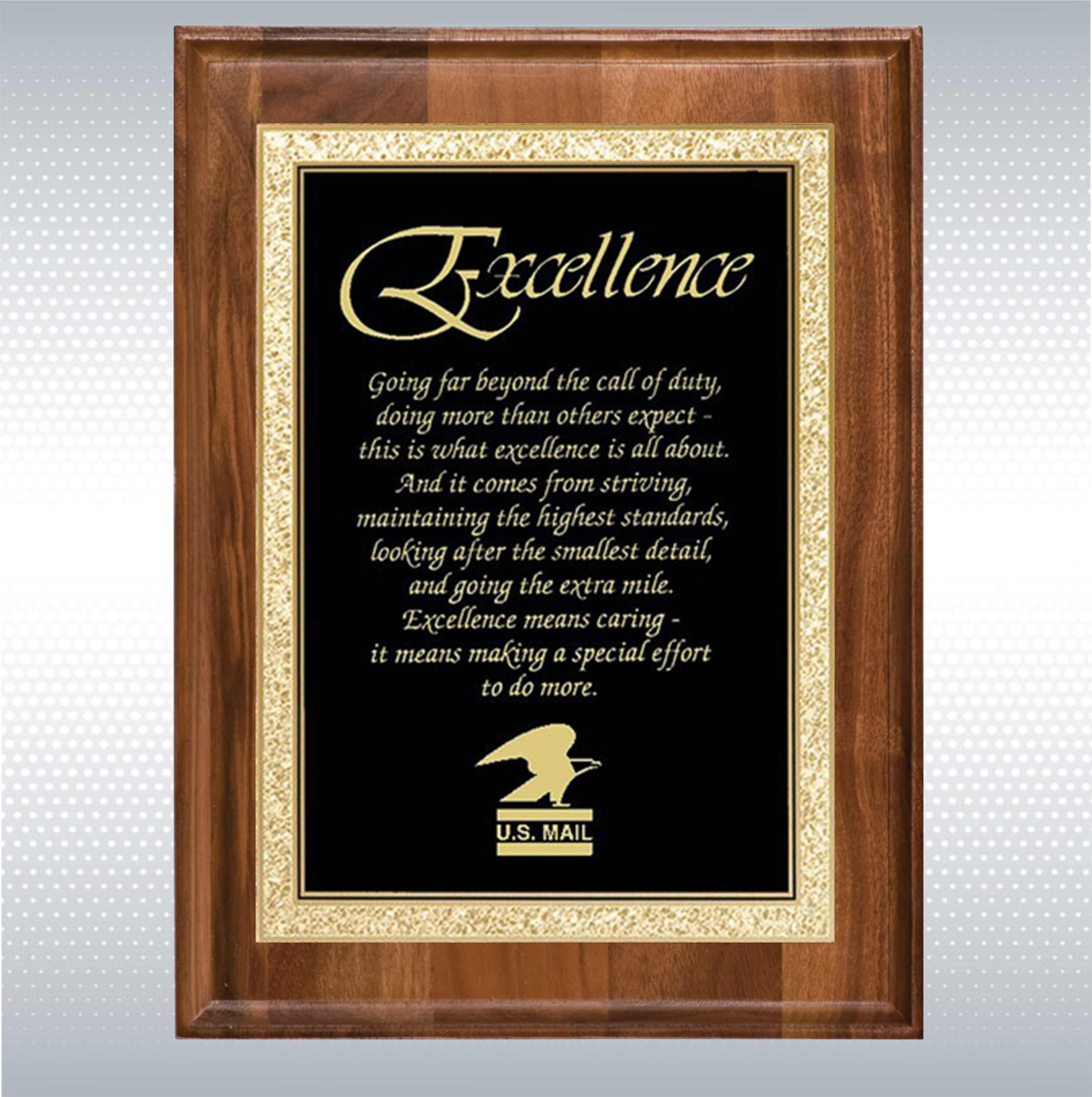 Walnut Rectangle Plaque w/Black Brass Engraving Plate (7" x 9") 3