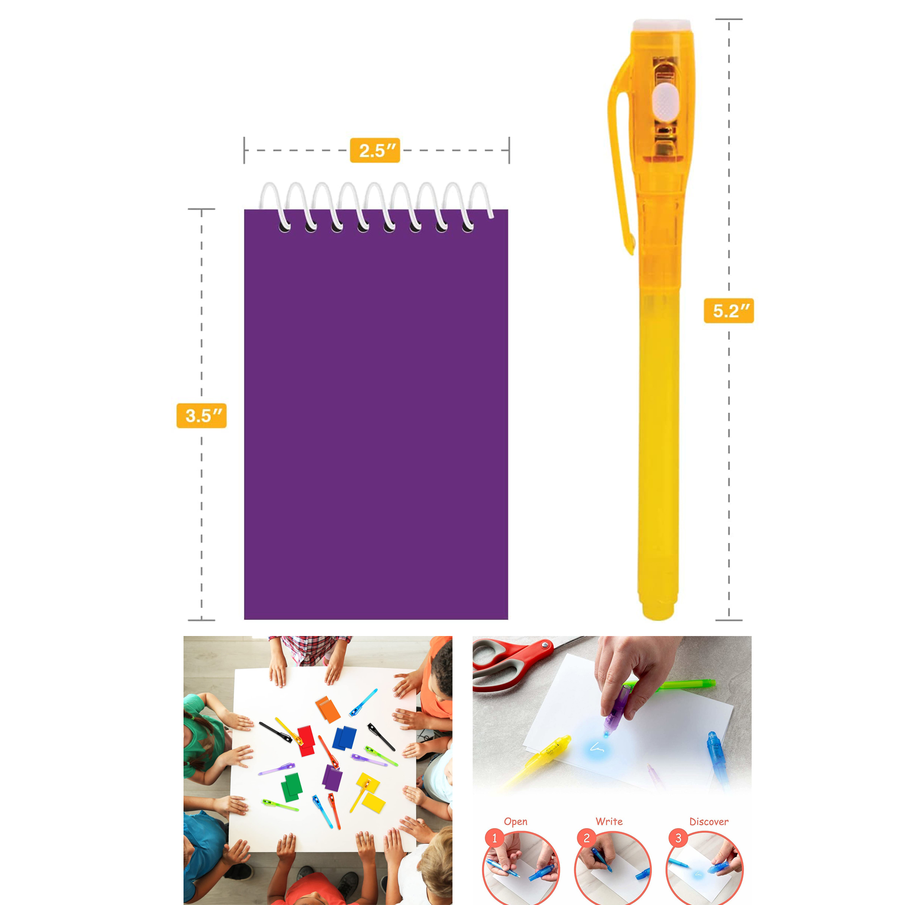 Invisible Ink Pen and Mini Notebook Set 2