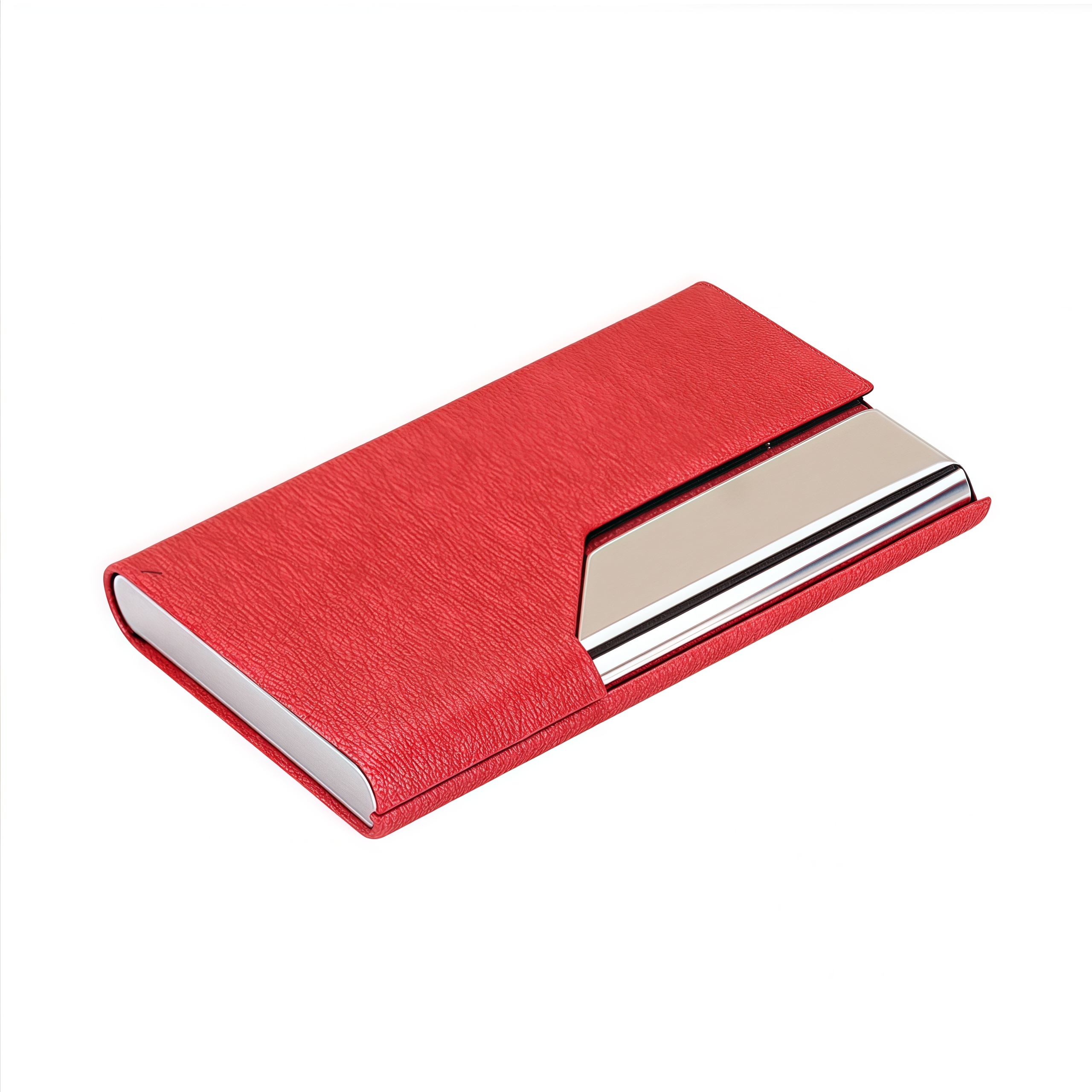 Portable Card Holder Metal Business Name Card Case Gift Promotional Stainless Steel PU Namecard Box 6