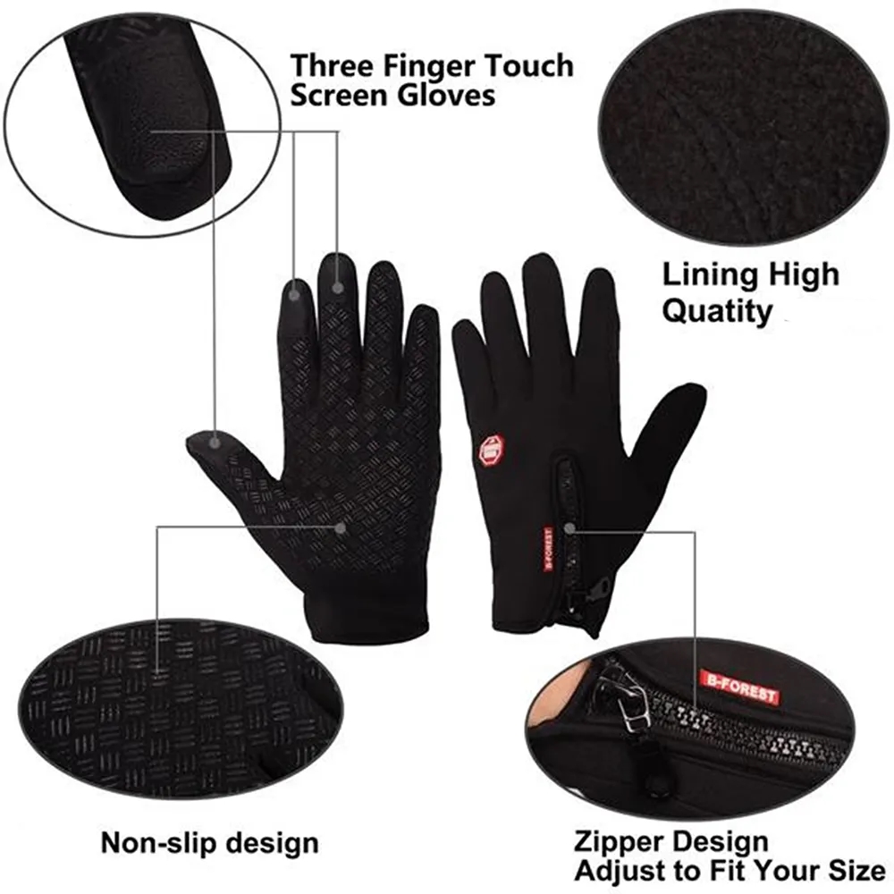 Touch Screen Thermal Ski Winter Gloves 3