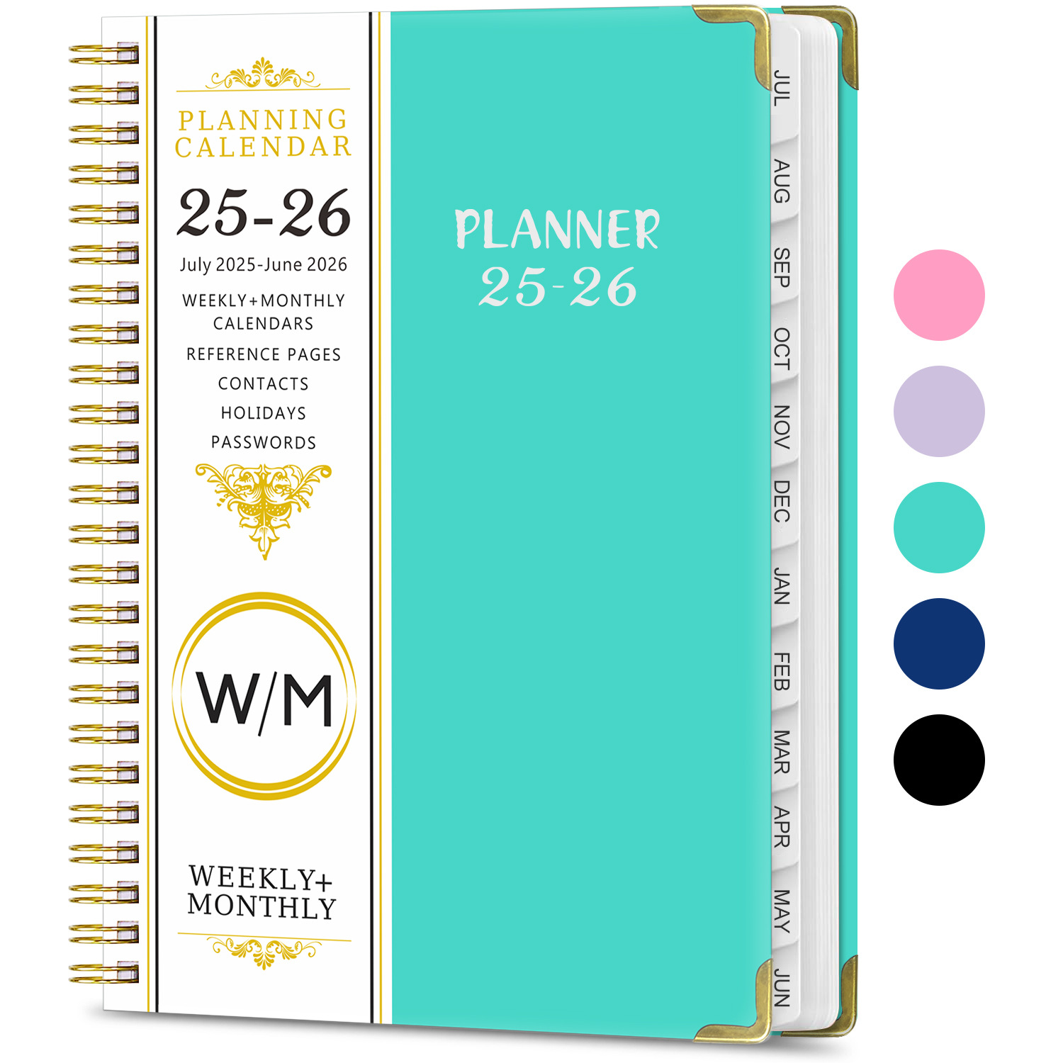 July 2025 June 2026 A5 Spiral Planner Notebook Monthly Book 9