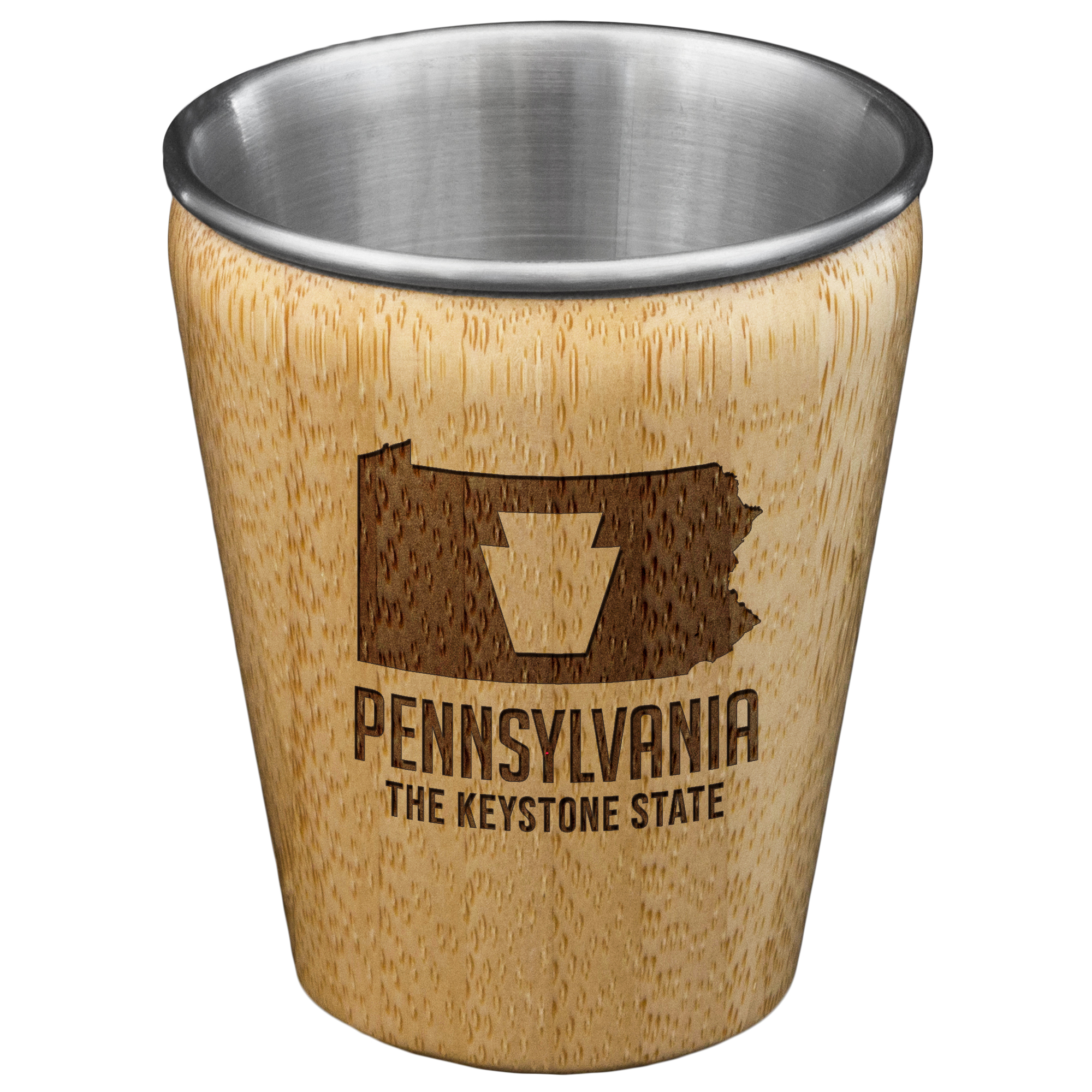 Pennsylvania State Bamboo and Stainless Steel Shot Glass