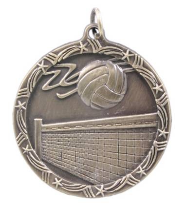 Volleyball Shooting Star Medal, 1 3/4" 2