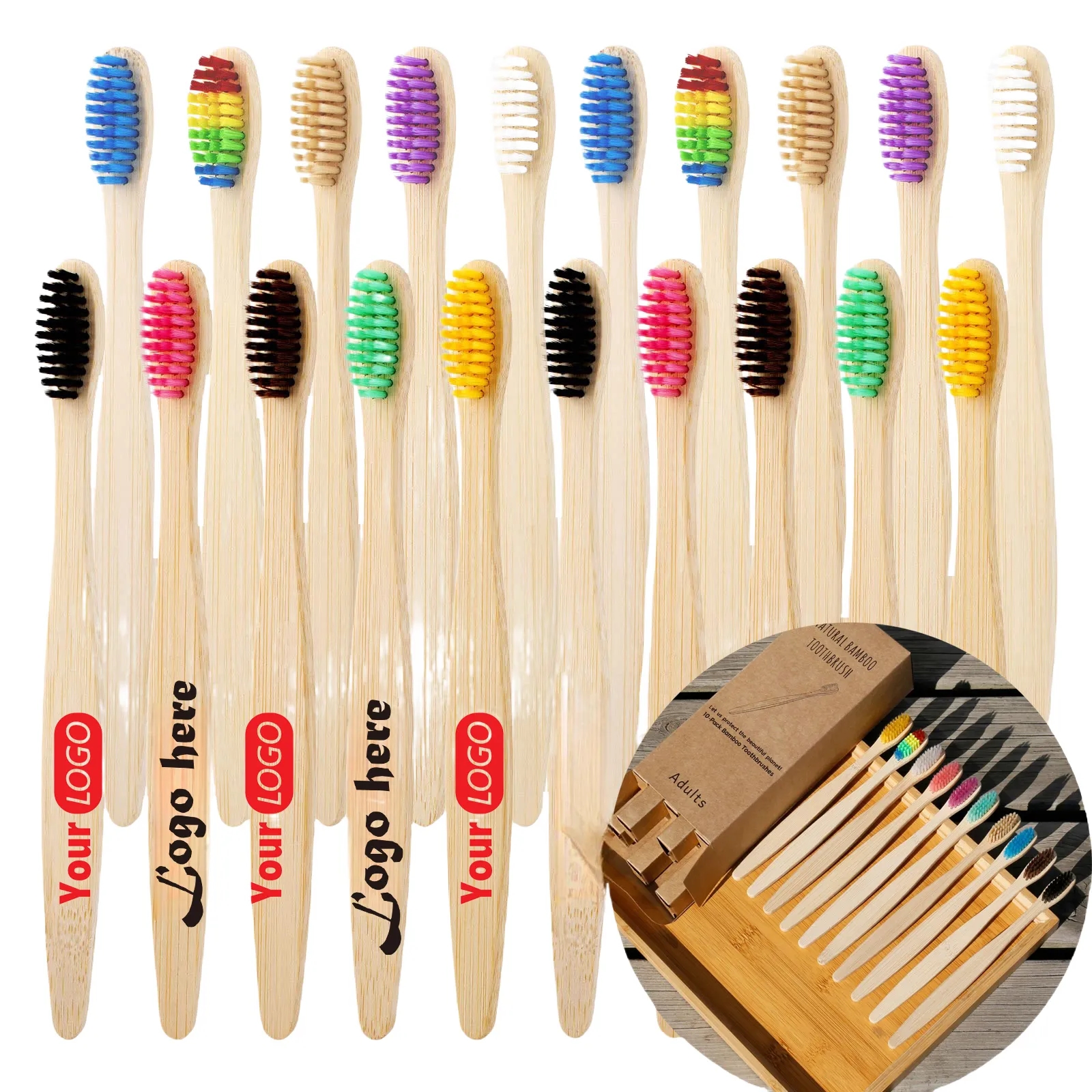 Biodegradable Ecofriendly Bamboo Toothbrush With Case MOQ20 2