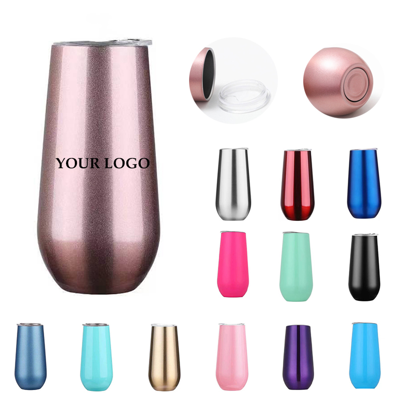 Summer 6oz Reusable Insulated Champagne Flute Wine Tumbler 3