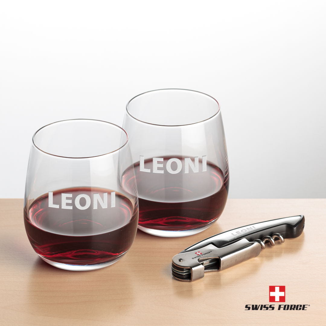 Swiss Force® Opener & Crestview Stemless Wine 10