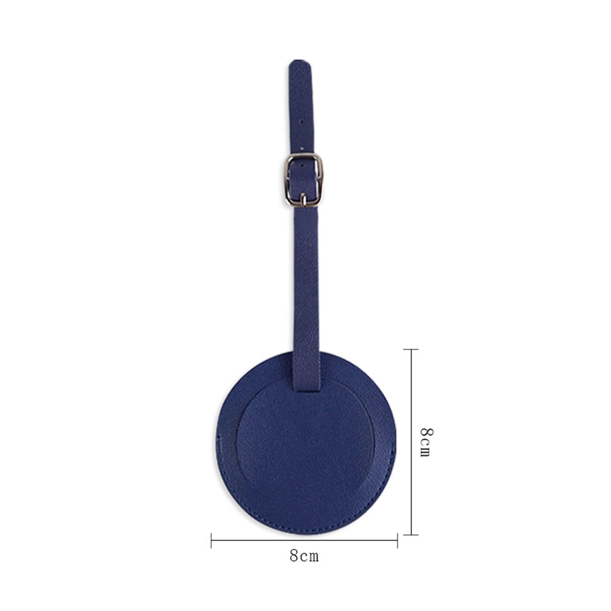 Debossed Round PU Leather Luggage Tags 9
