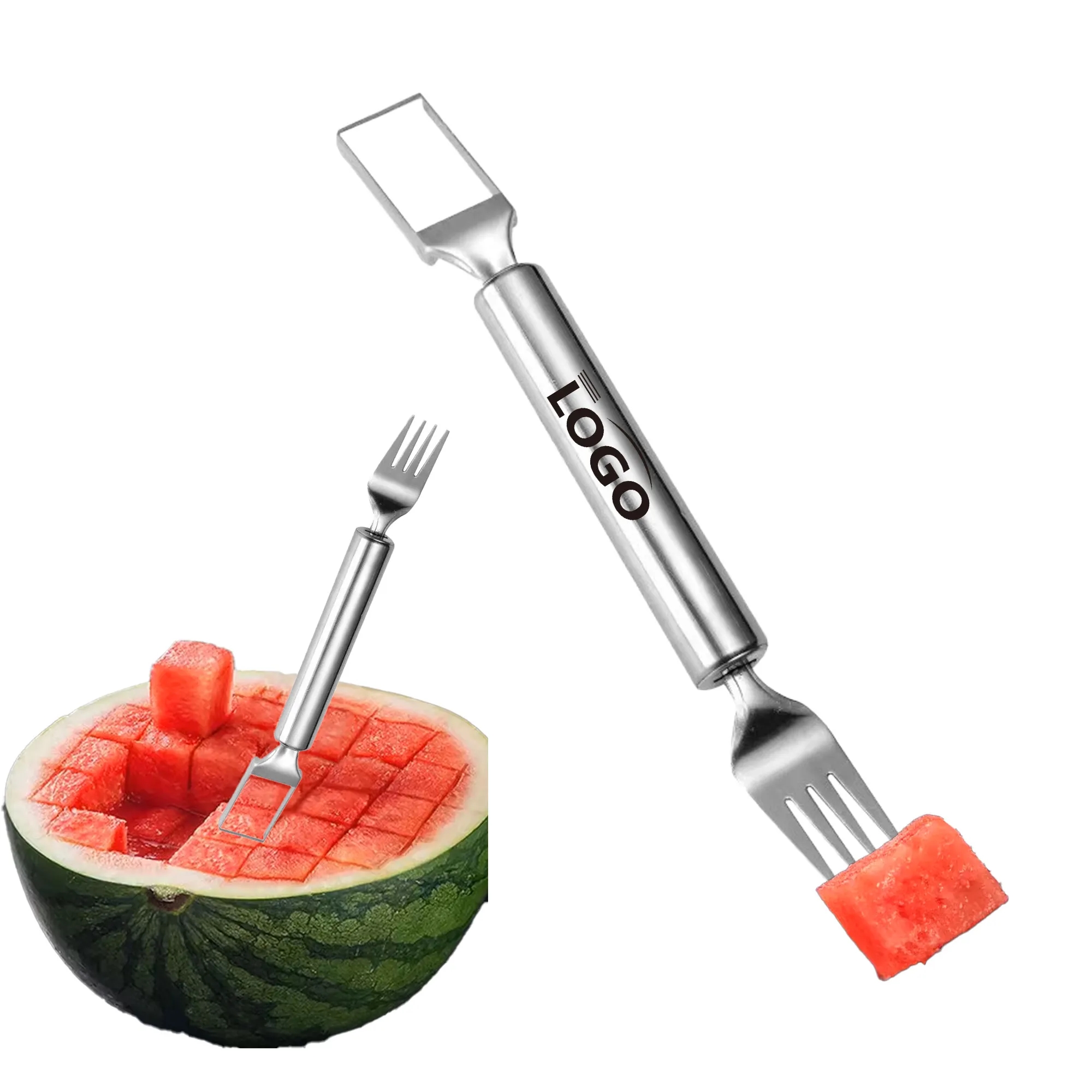 Stainless Steel Watermelon Cutter And Fork 1