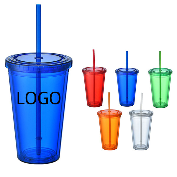 15 oz Double Wall Plastic Sippy Tumbler 2
