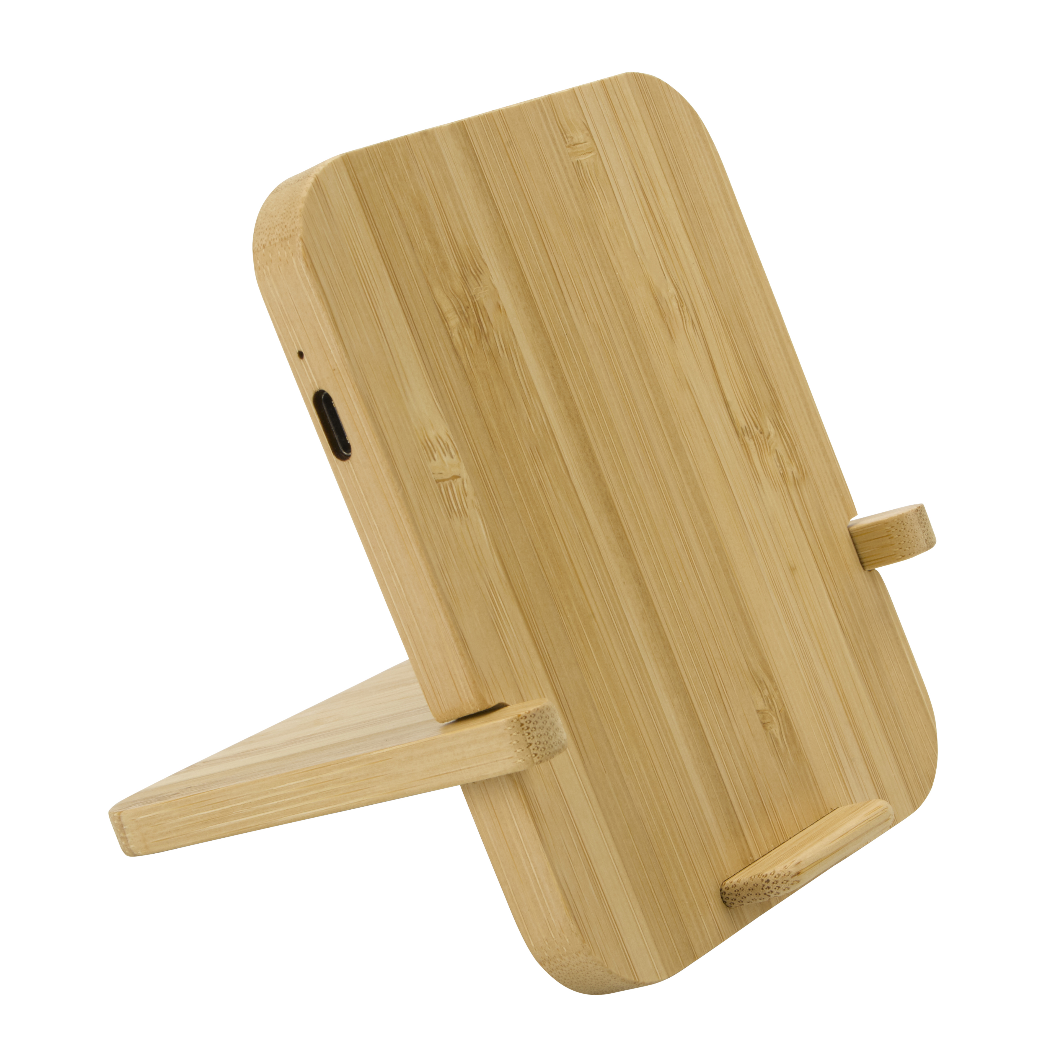 Bamboo 10W Wireless Charger with Phone Holder