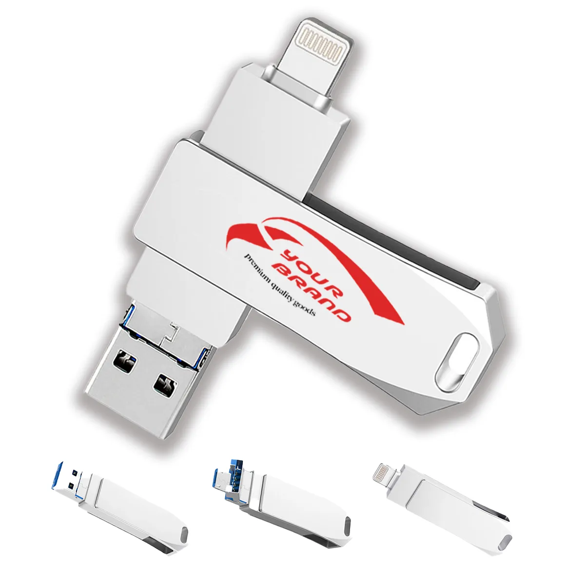 Mobile Phone Universal Metal USB Flash Drive 8GB 2