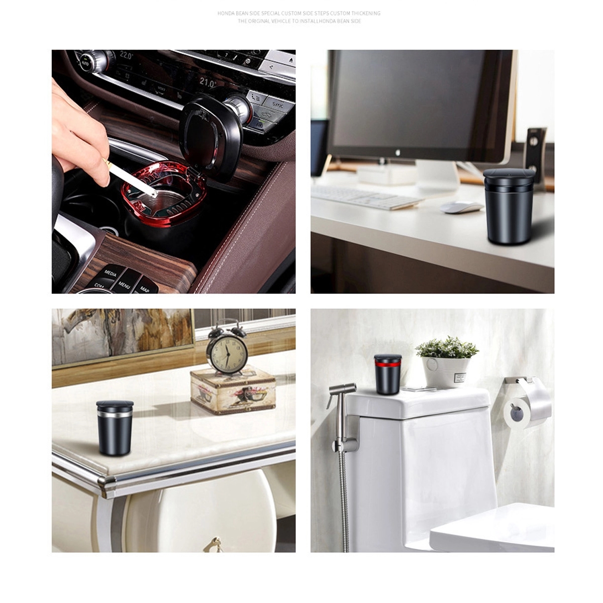 Detachable Stainless Led Light Car Ashtray With Lid 4