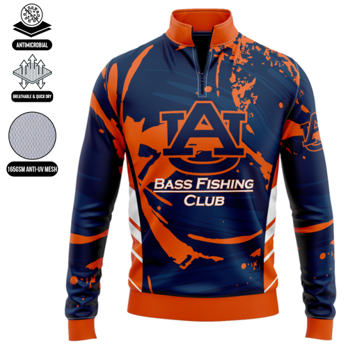Unisex & Kids' Sublimation Long Sleeve Fishing Quarter Zip 3