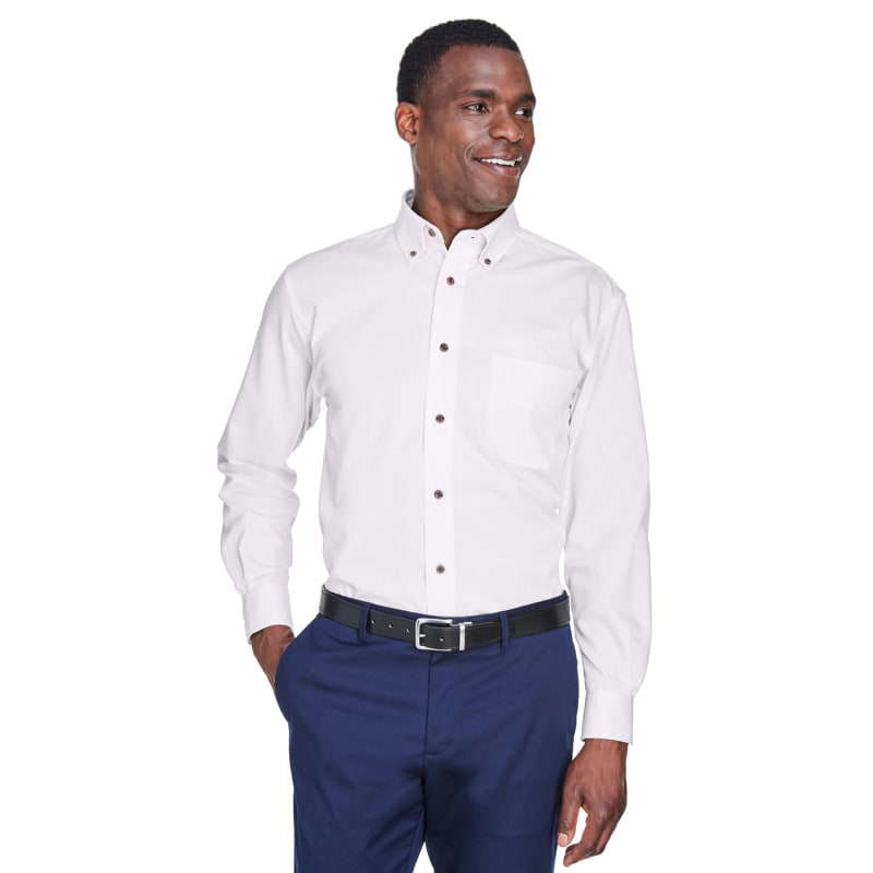 Harriton Men's Tall Easy Blend™ Long-Sleeve Twill Shirt With Stain-Release 9