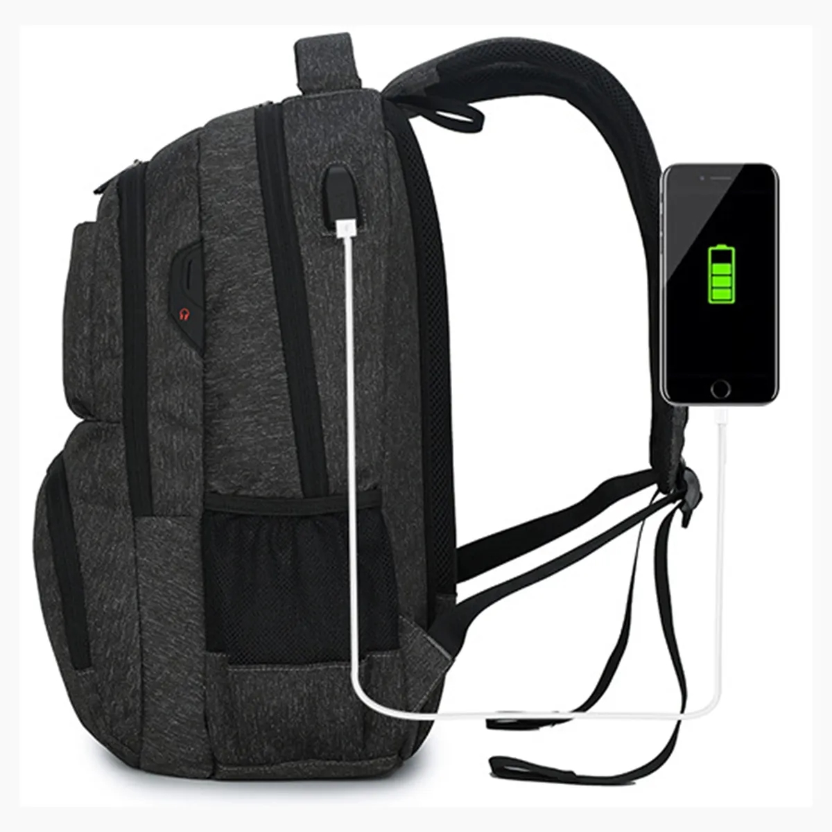 Durable Simple Travel Laptop Backpack With Usb Earphone Port 6