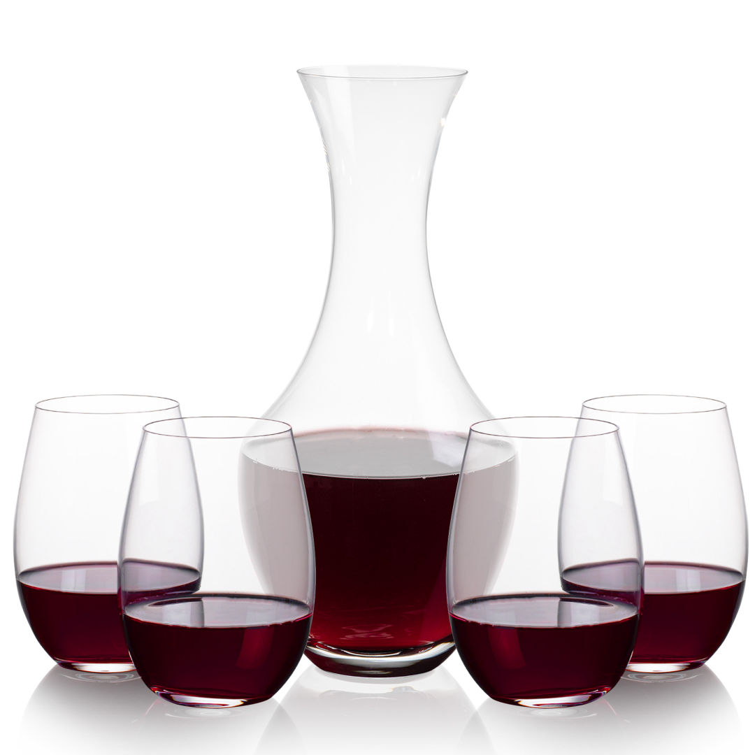 Oldham Carafe & Laurent Stemless Wine 6