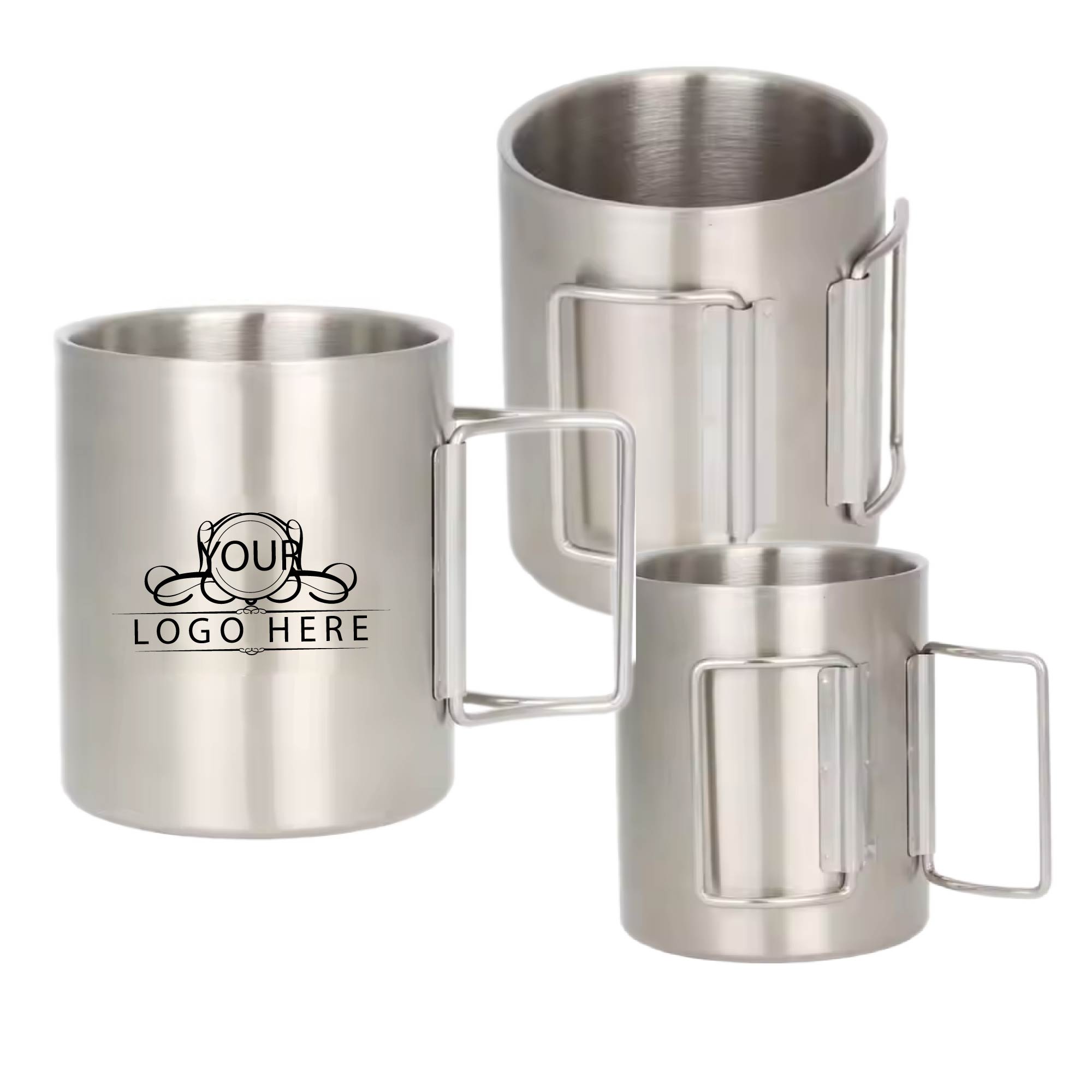 Stainless Steel Mug With Folding Handle 1