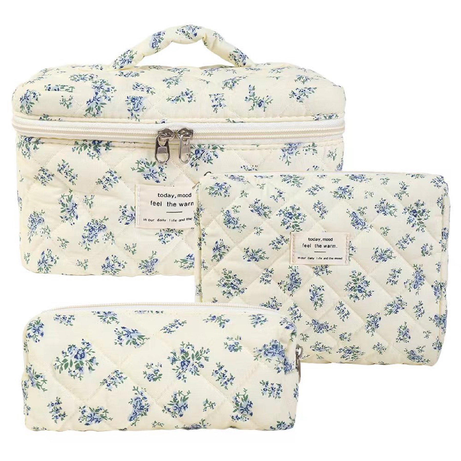3 Pack Cotton Makeup Bag Set 7