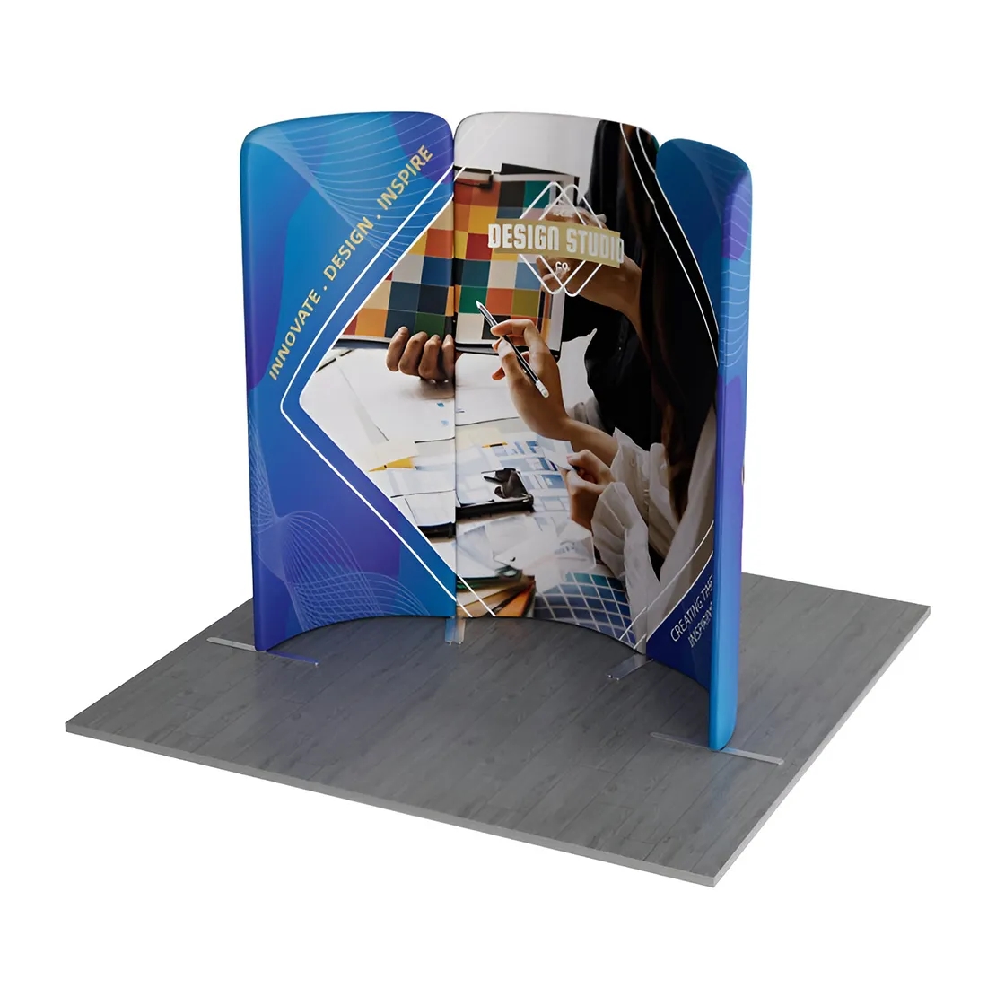 6.5ft Magnetic Modular Fabric Display - Curved Shape 1
