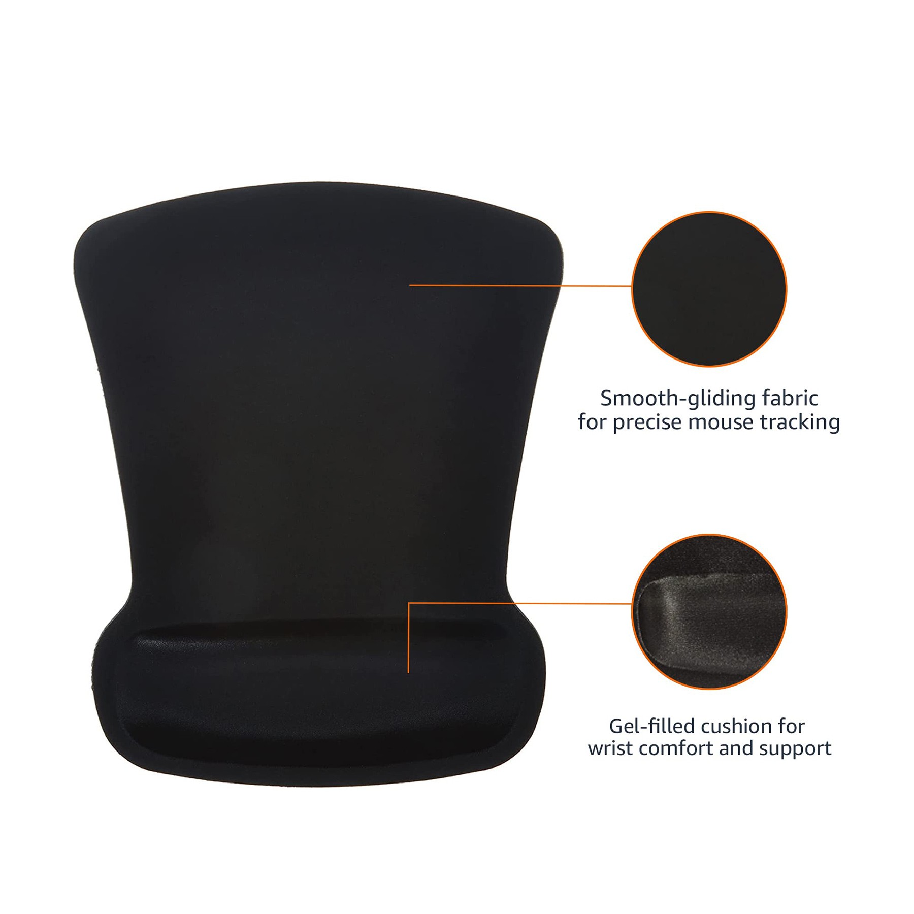 Rectangular Gel Computer Mouse Pad With Wrist Support Rest 2