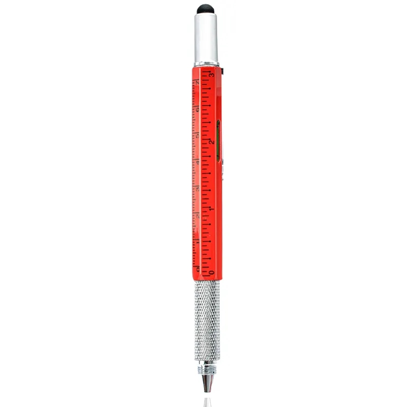 6 in 1 Multi Tech Tool Ballpoint Pen Level Gauge 6