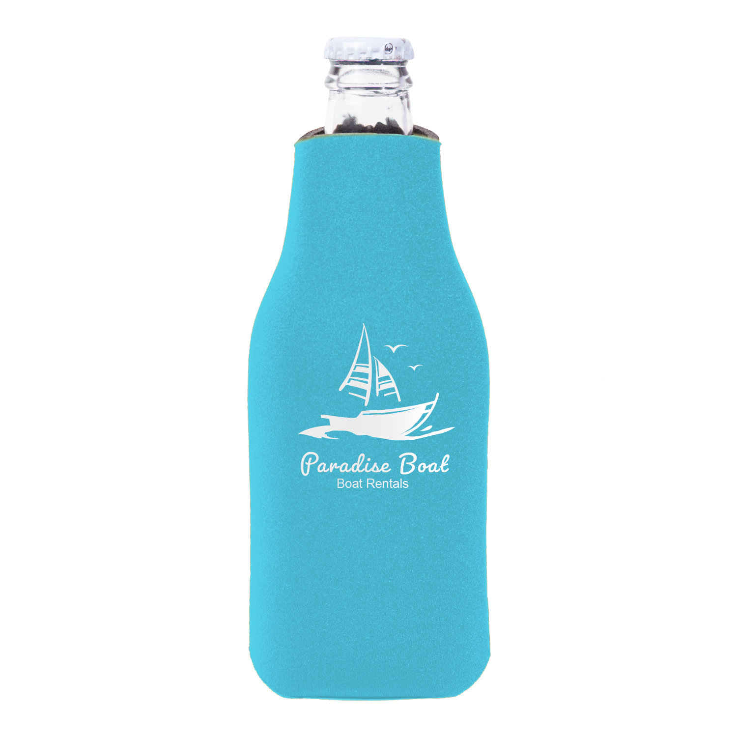 Zipper Beer Bottle Cooler (2 Color Imprint) 15