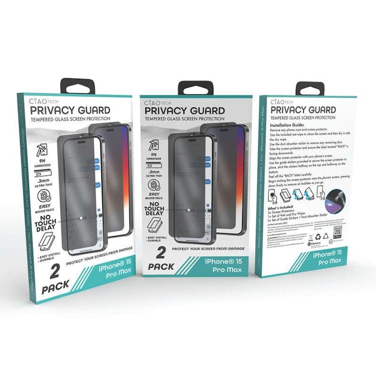 Iphone 15 Pro Max Glass PrivacyScreen Protector 2pk 2