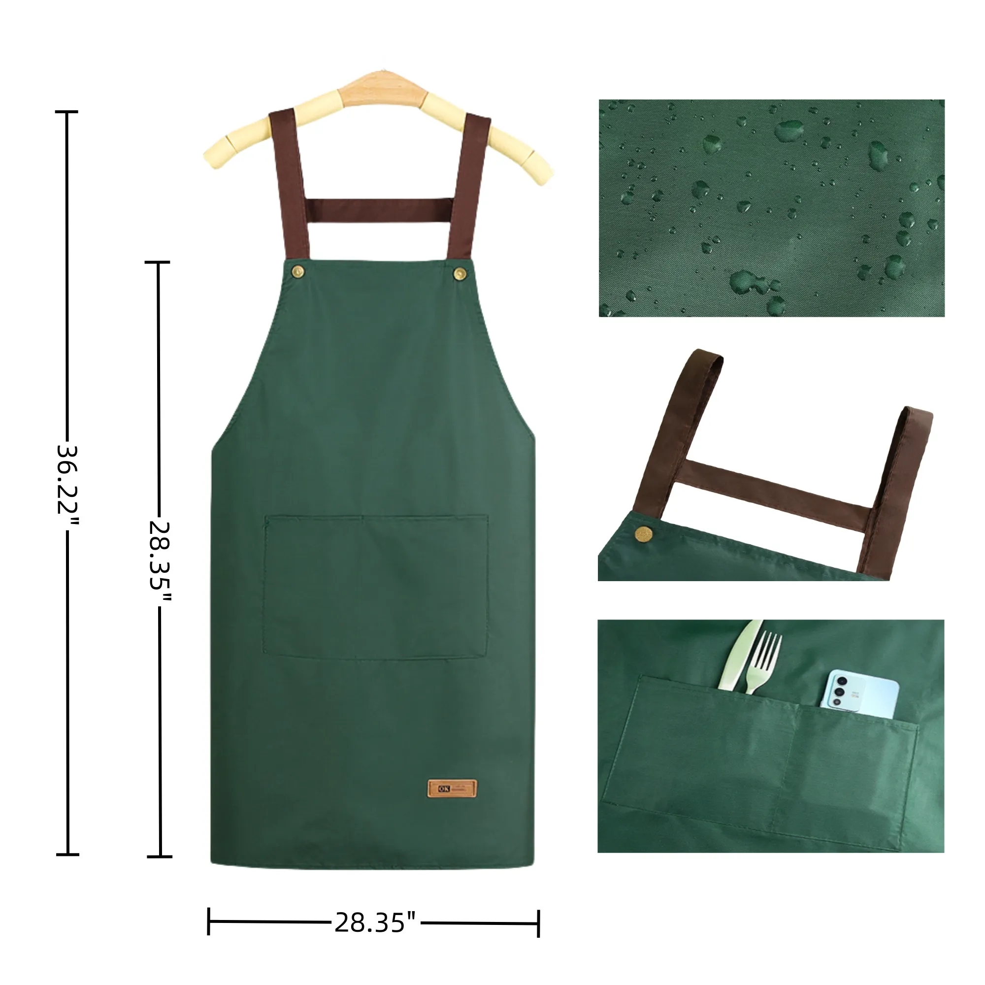 Pocketed Cotton Apron, Adjustable, Daily Use 5