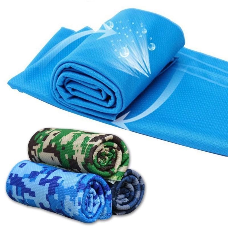 Camouflage cooling towel with CARABINER CASE 8