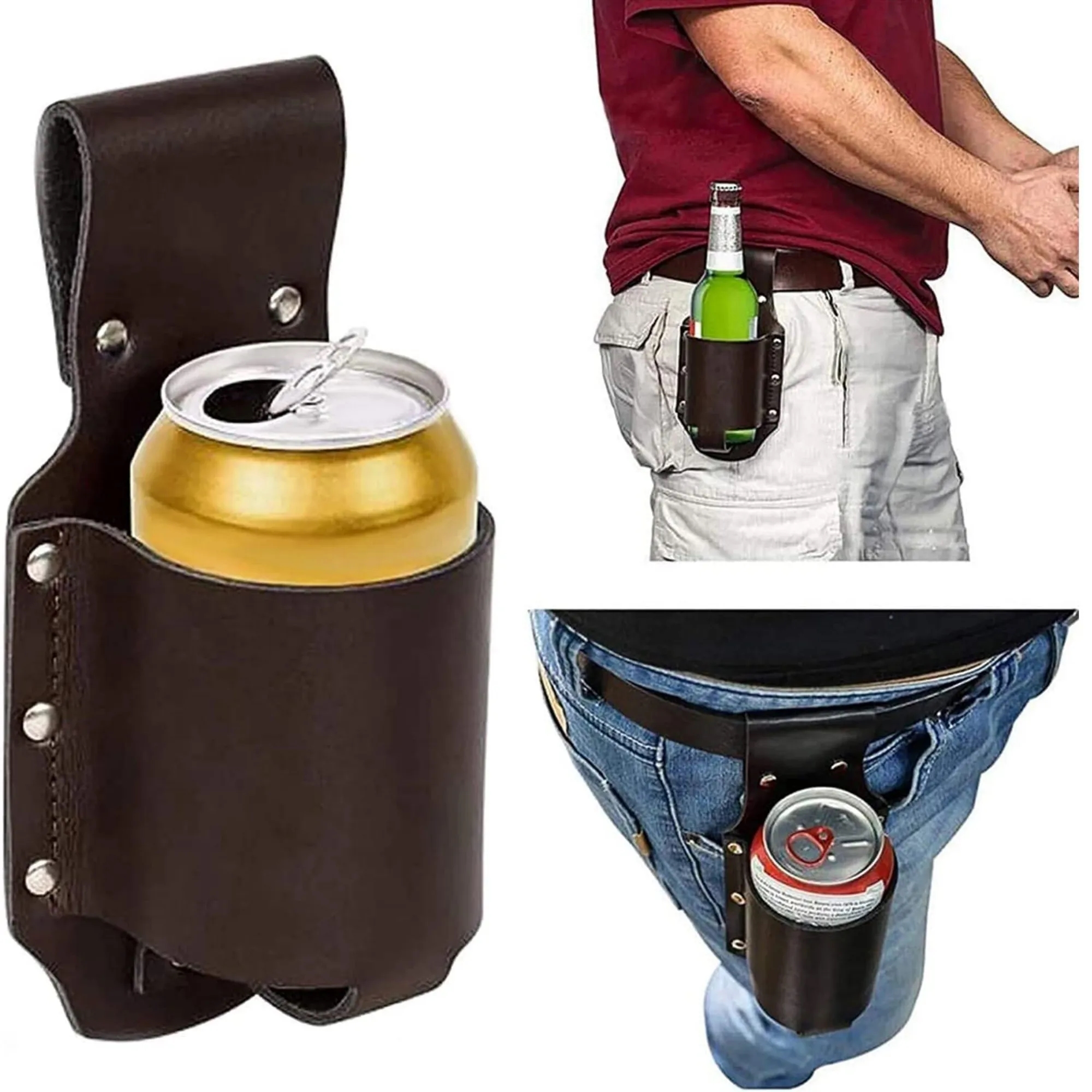 PU Leather Beer Bottle Holster Holder 11