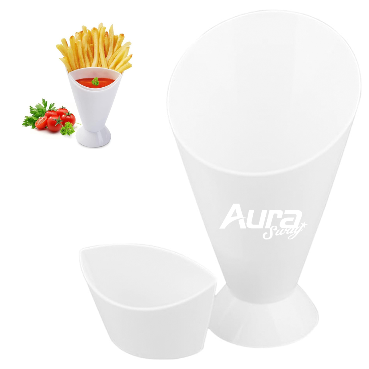French Fry & Sauce Dipping Cone Holder for Snacks 7
