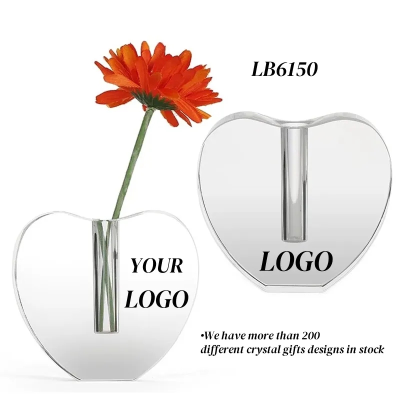 Heart Crystal Flowers Vases Centerpiece for Wedding 3